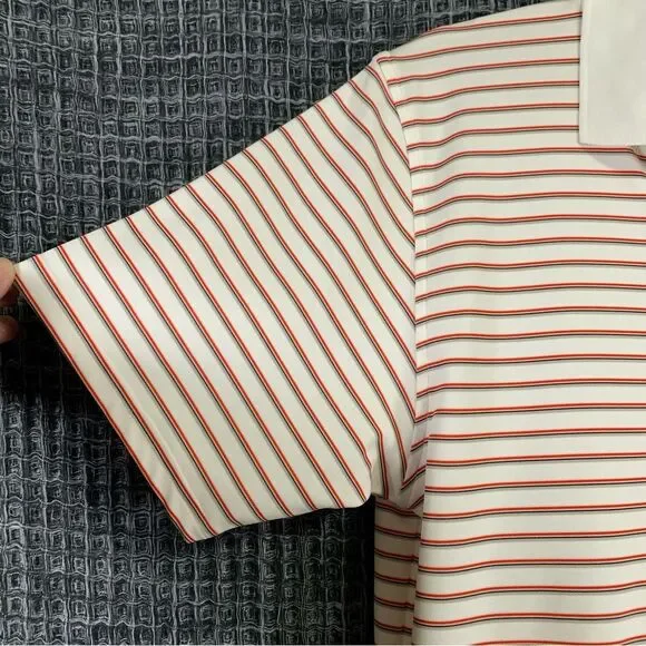 UNDER ARMOUR Men's HeatGear White and Red Stripe Polo Shirt Small #511 - Picture 2 of 9